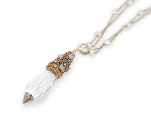 Swarovski Crystals Beaded Pearl Chain Matinee Necklace