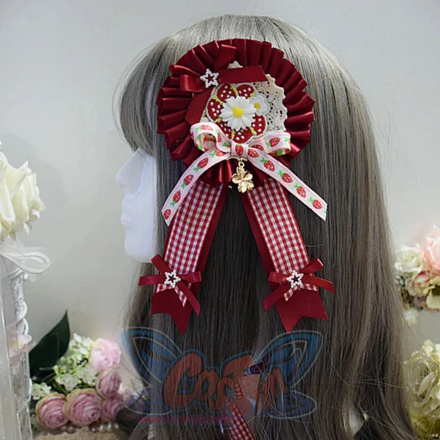 Sweet and Lovely Lolita Strawberry Straw Hat Sets S22667