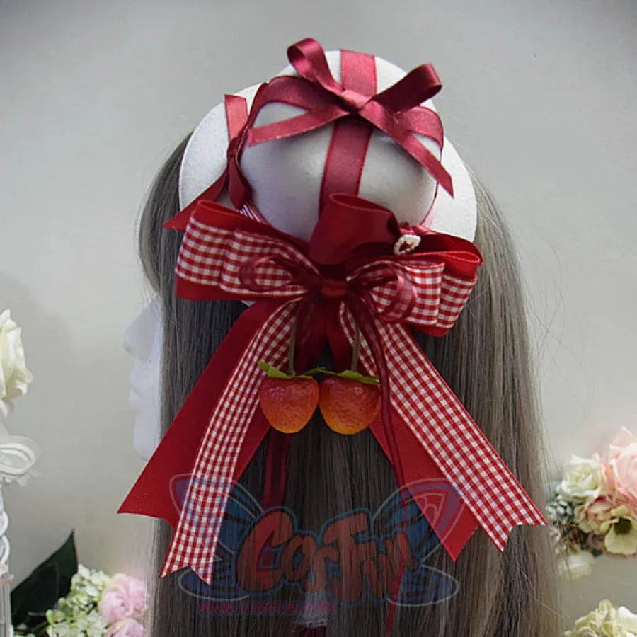 Sweet and Lovely Lolita Strawberry Straw Hat Sets S22667