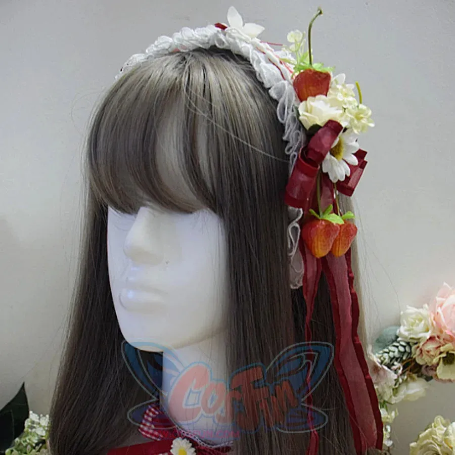 Sweet and Lovely Lolita Strawberry Straw Hat Sets S22667