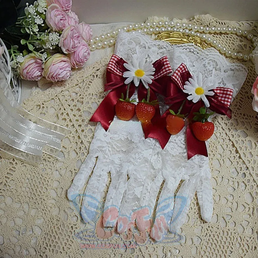 Sweet and Lovely Lolita Strawberry Straw Hat Sets S22667