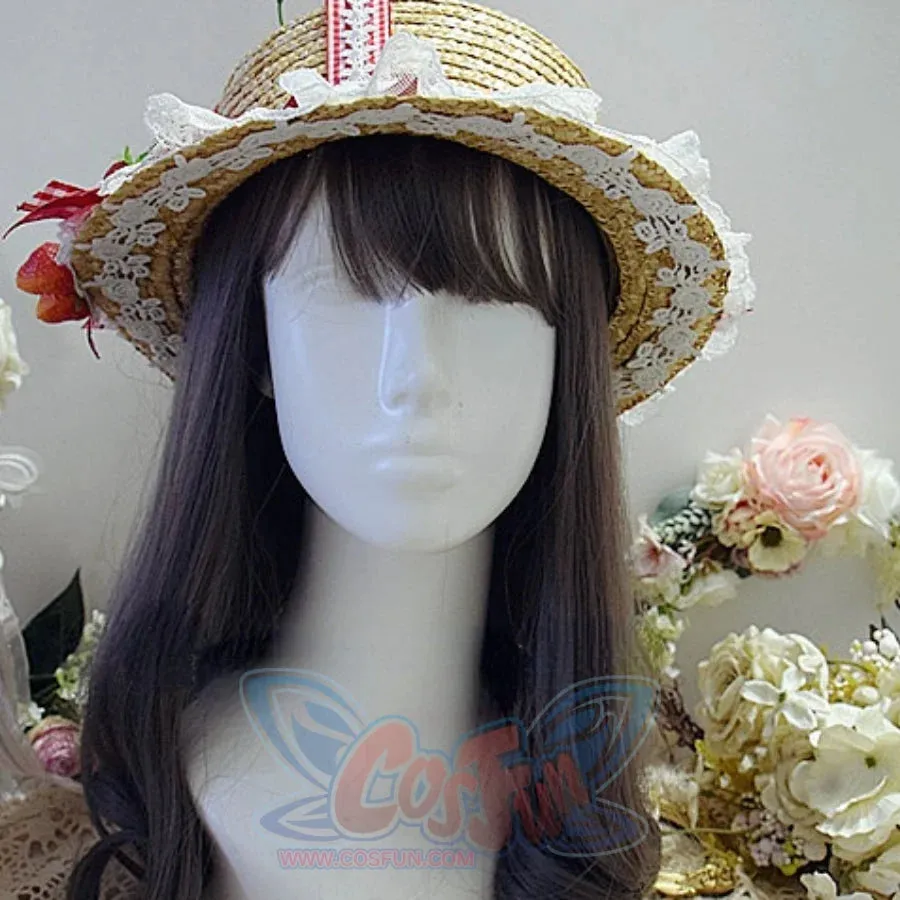 Sweet and Lovely Lolita Strawberry Straw Hat Sets S22667