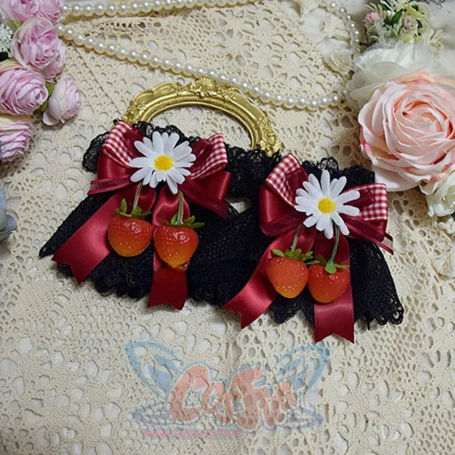 Sweet and Lovely Lolita Strawberry Straw Hat Sets S22667