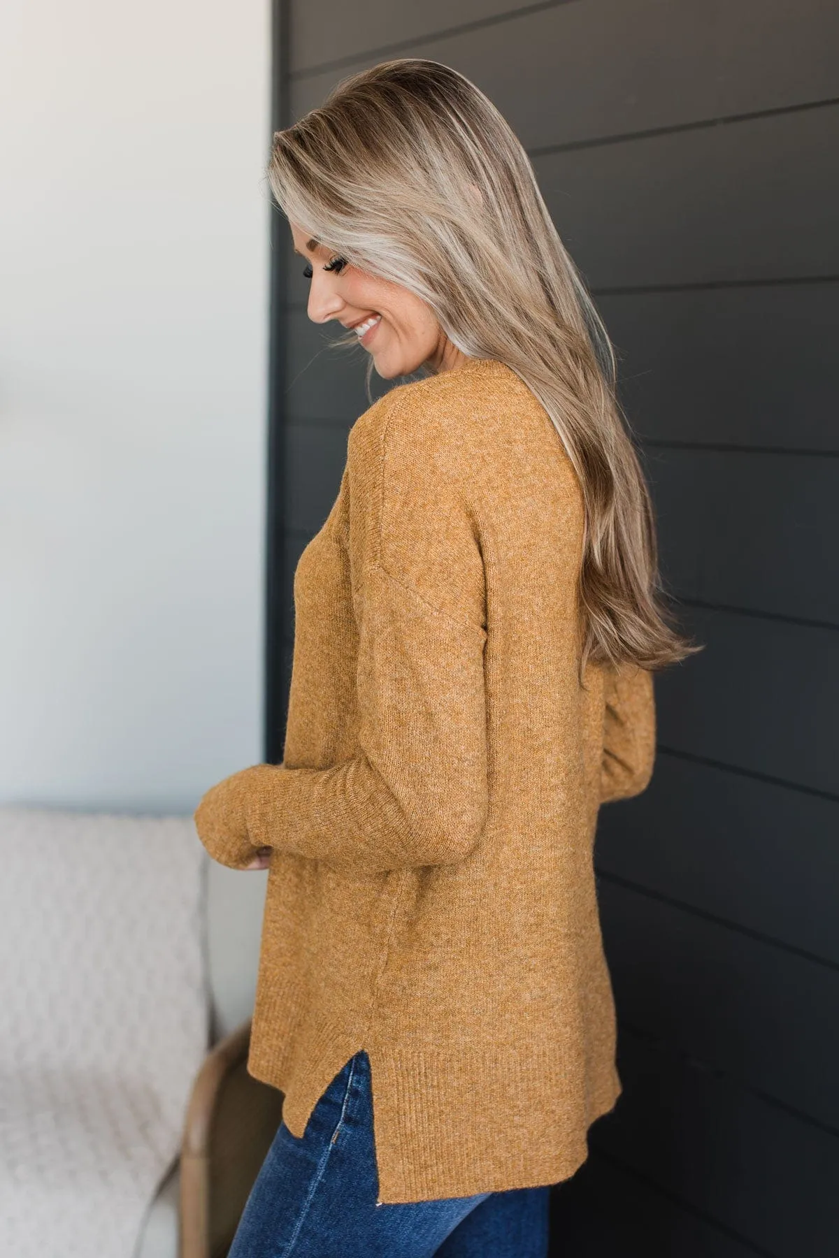 Sweet Harmony Knit Sweater- Camel