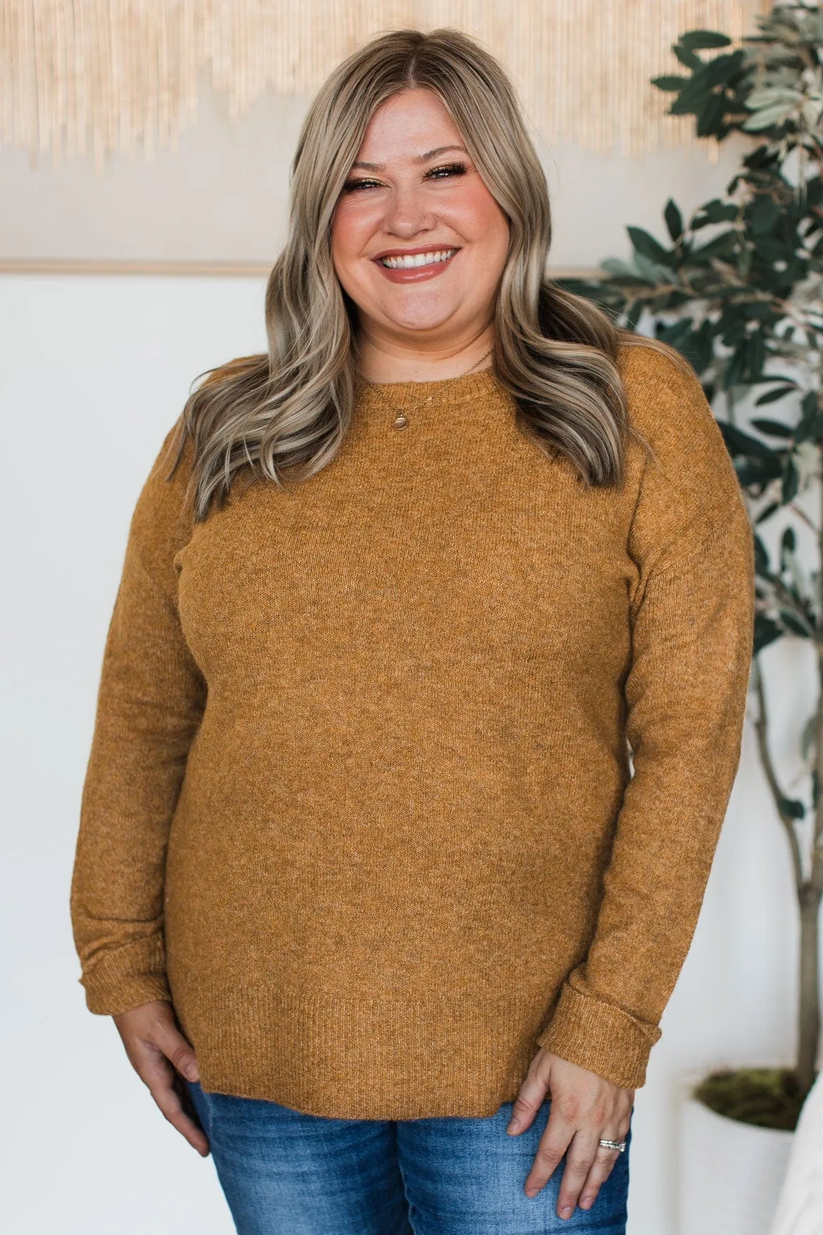 Sweet Harmony Knit Sweater- Camel