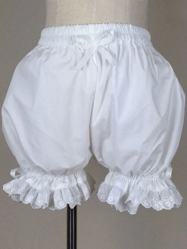 Sweet Lolita Bloomers Lace Trim Bows Plus Size Cotton Pumpkin Bloomers