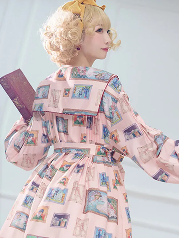 Sweet Lolita Dress Chiffon Long Sleeves Sweet Dress Lolita Dress