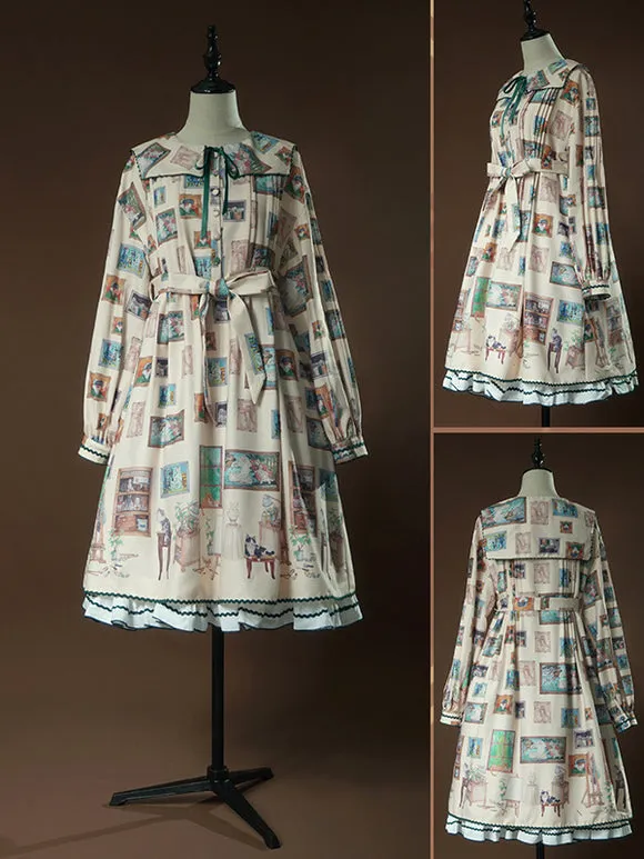 Sweet Lolita Dress Chiffon Long Sleeves Sweet Dress Lolita Dress