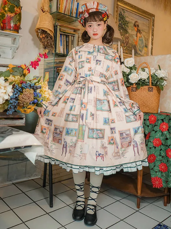 Sweet Lolita Dress Chiffon Long Sleeves Sweet Dress Lolita Dress