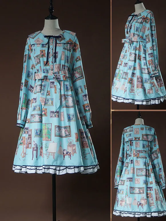 Sweet Lolita Dress Chiffon Long Sleeves Sweet Dress Lolita Dress