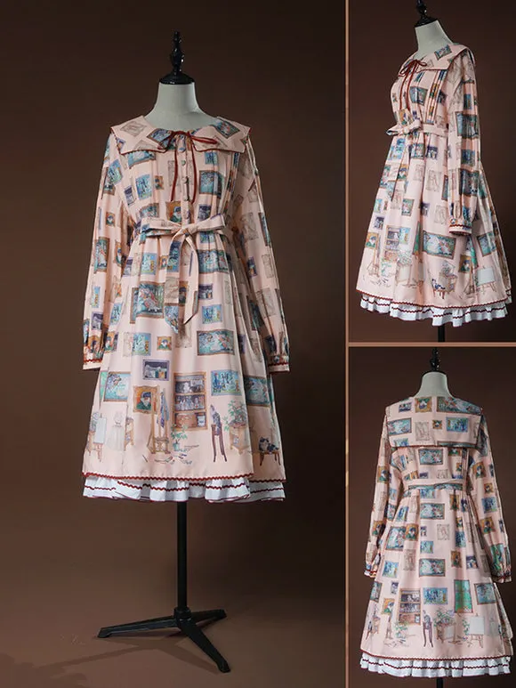 Sweet Lolita Dress Chiffon Long Sleeves Sweet Dress Lolita Dress