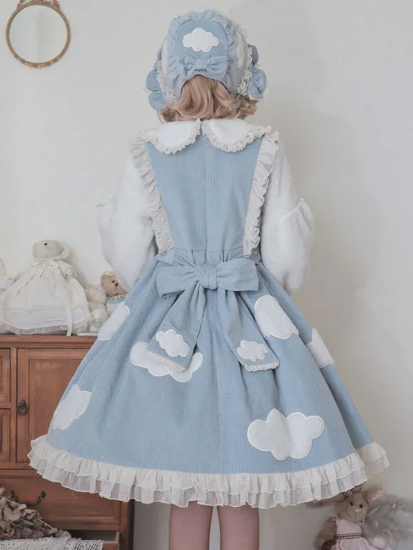 Sweet Lolita Dress Corduroy Long Sleeves Dress Sweet Lolita Dress