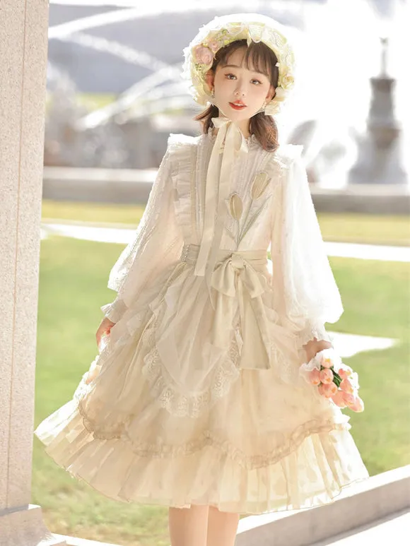 Sweet Lolita Dress Polyester Long Sleeves Dress Sweet Lolita Dress