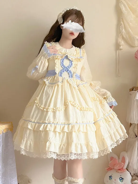 Sweet Lolita Dress Polyester Long Sleeves Dress