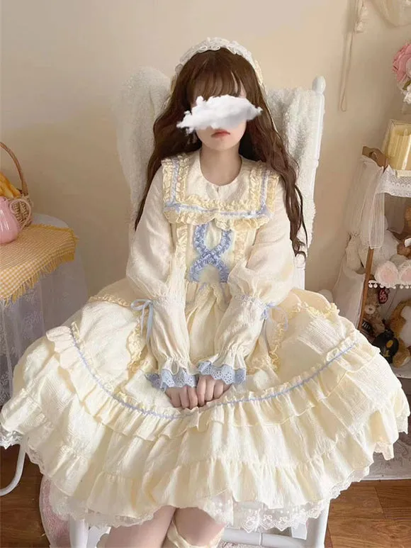 Sweet Lolita Dress Polyester Long Sleeves Dress