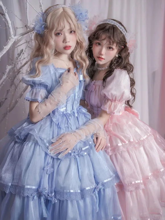 Sweet Lolita Dress Polyester Short Sleeves Dress