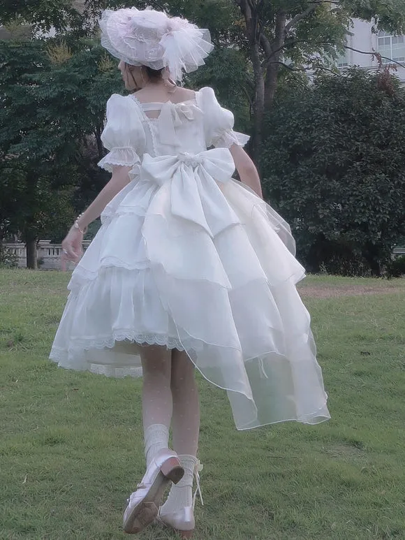 Sweet Lolita Dress Polyester Short Sleeves Dress