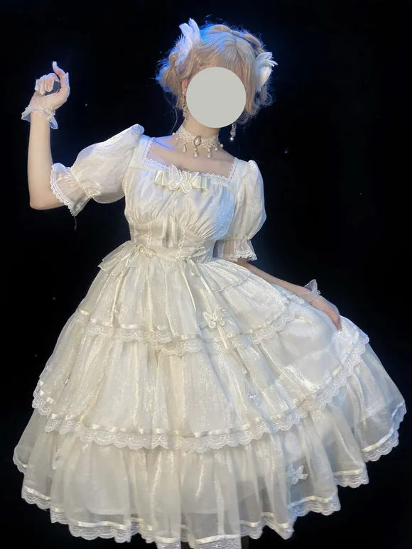 Sweet Lolita Dress Polyester Short Sleeves Dress