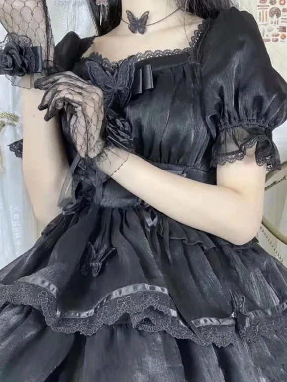 Sweet Lolita Dress Polyester Short Sleeves Dress