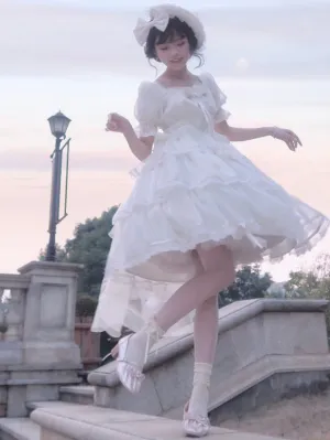Sweet Lolita Dress Polyester Short Sleeves Dress