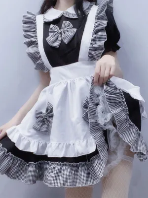 Sweet Lolita Dress Polyester Short Sleeves Ruffles Dress