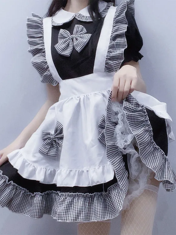 Sweet Lolita Dress Polyester Short Sleeves Ruffles Dress