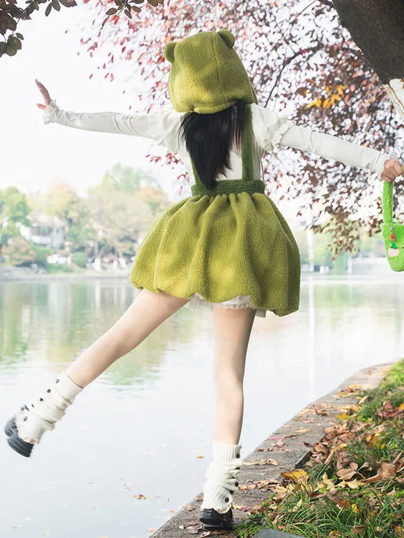 Sweet Lolita Dress Polyester Sleeveless Pom Poms Dress