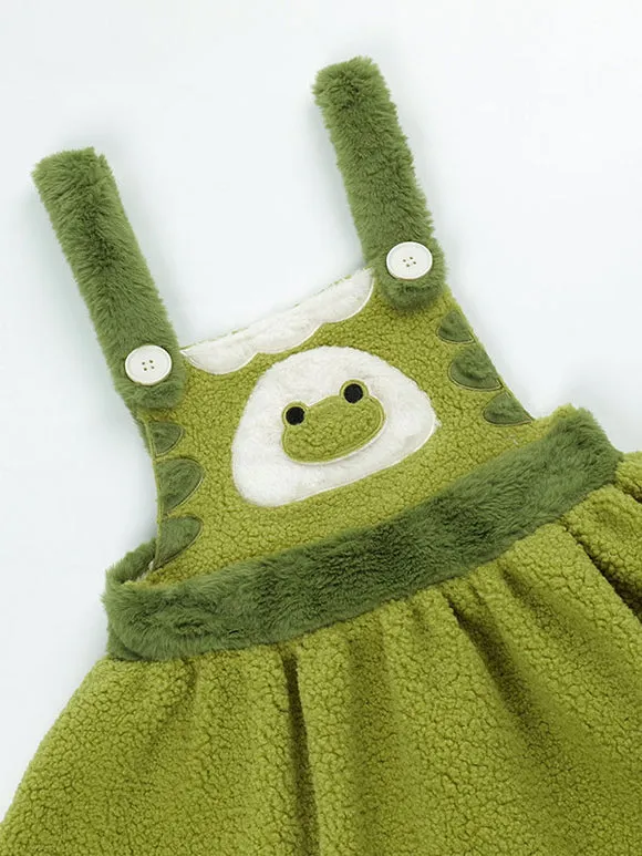 Sweet Lolita Dress Polyester Sleeveless Pom Poms Dress