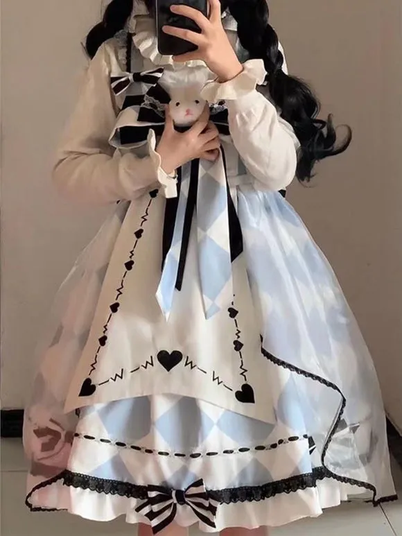 Sweet Lolita Dress Polyester Sleeveless Sweet Jumper Fairytale Lolita Dress