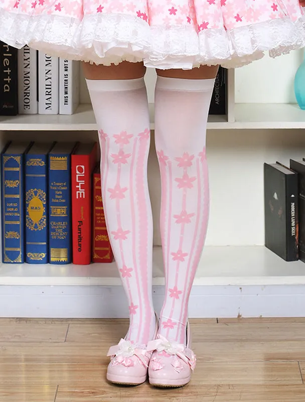 Sweet Lolita Stockings Printed Lolita Knee High Socks