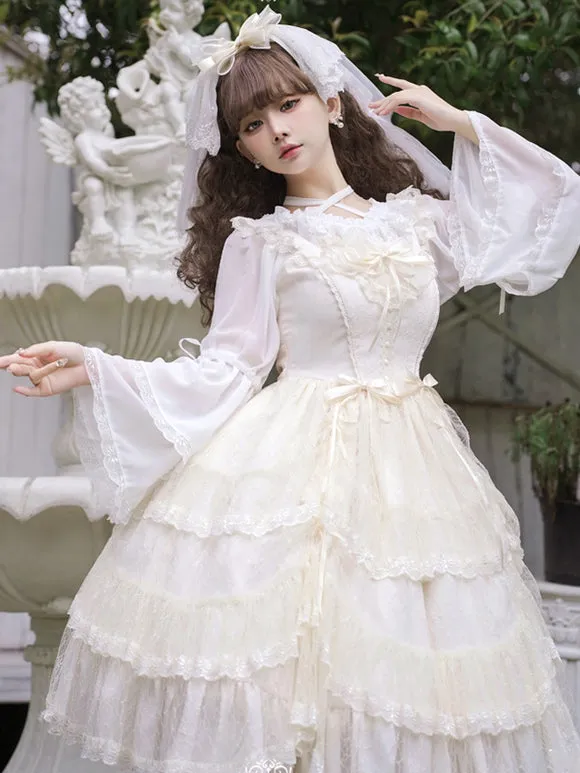 Sweet Lolita Wedding Dress Polyester Sleeveless Sweet Jumper Lolita Dress