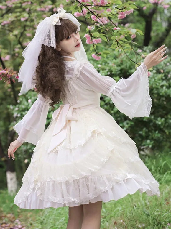 Sweet Lolita Wedding Dress Polyester Sleeveless Sweet Jumper Lolita Dress