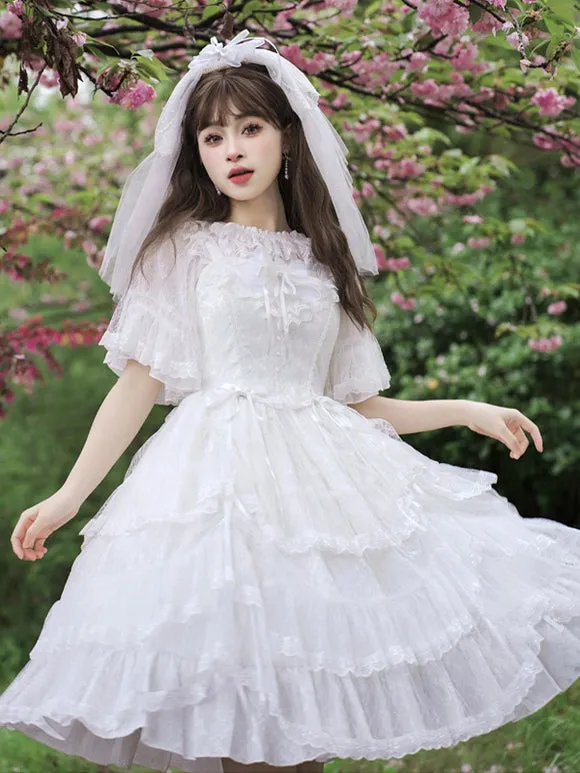 Sweet Lolita Wedding Dress Polyester Sleeveless Sweet Jumper Lolita Dress