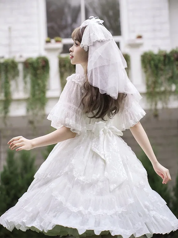 Sweet Lolita Wedding Dress Polyester Sleeveless Sweet Jumper Lolita Dress