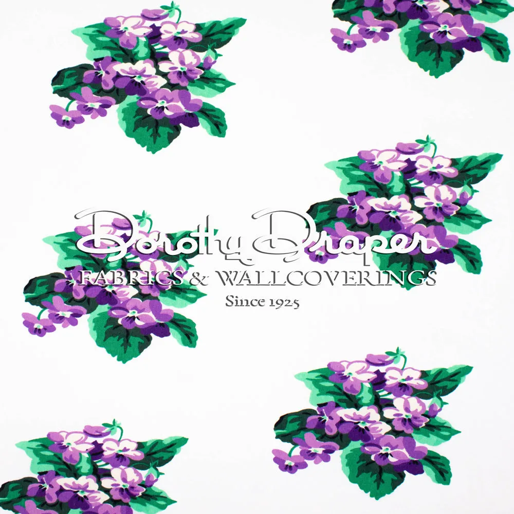 Sweet Violets Purple & White Fabric