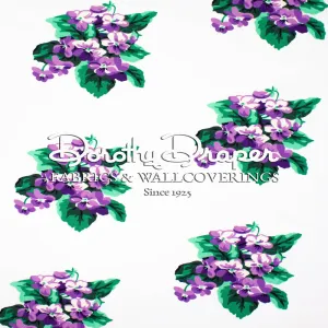 Sweet Violets Purple & White Fabric