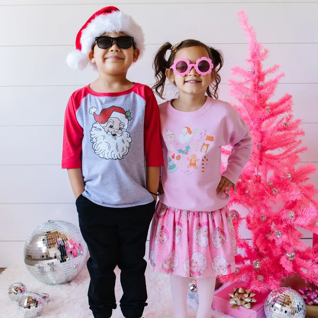 Sweet Wink Retro Santa Christmas 3/4 Raglan Shirt