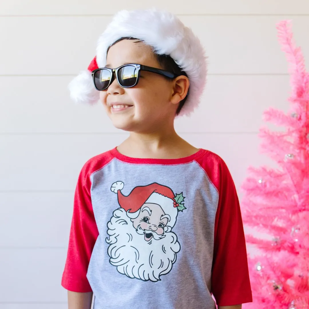 Sweet Wink Retro Santa Christmas 3/4 Raglan Shirt