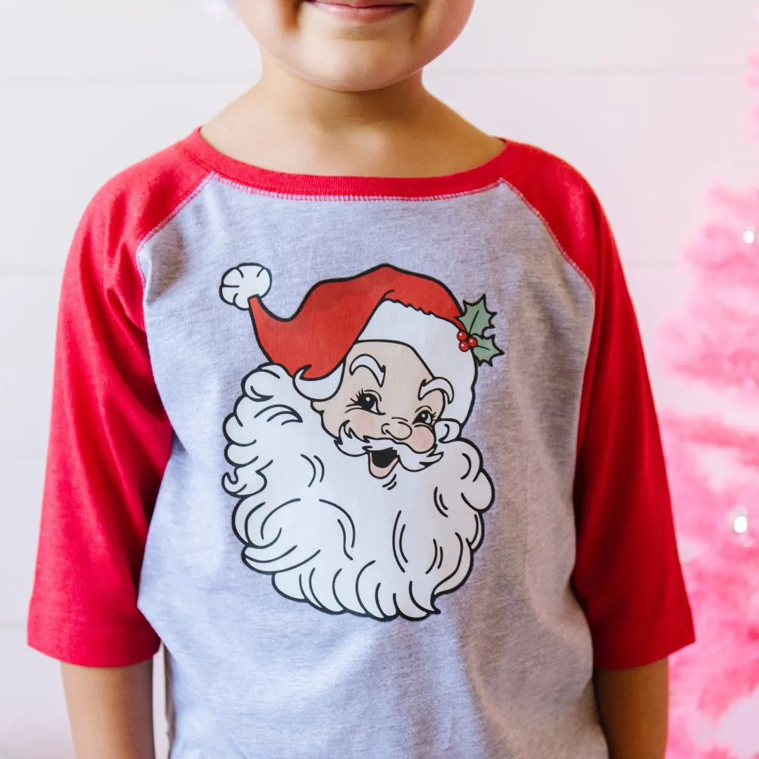Sweet Wink Retro Santa Christmas 3/4 Raglan Shirt