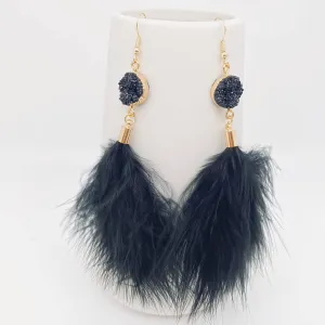 Temperament Feather Tassels Earrings