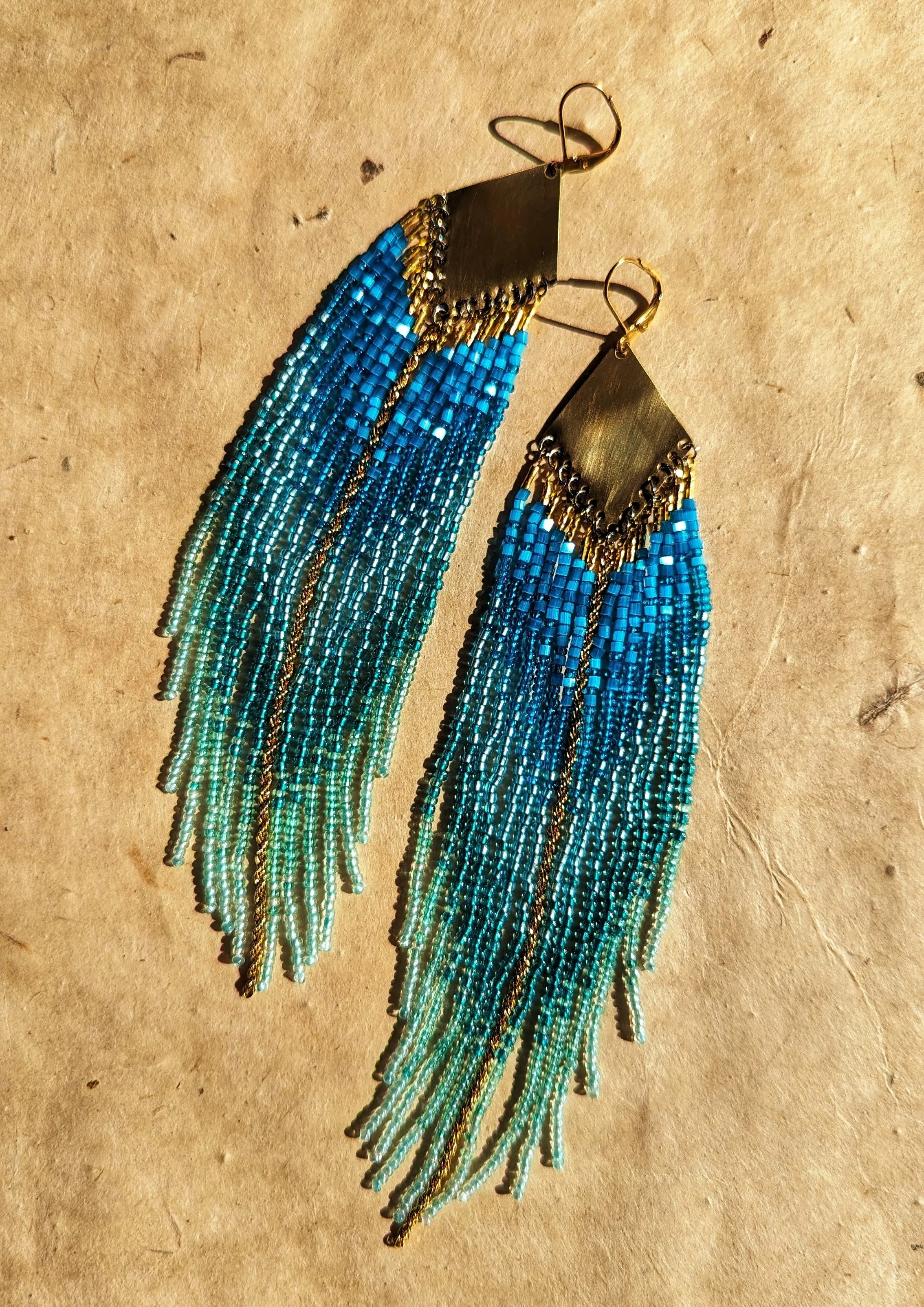 Thetis Ocean Blue Boho Beaded Earrings