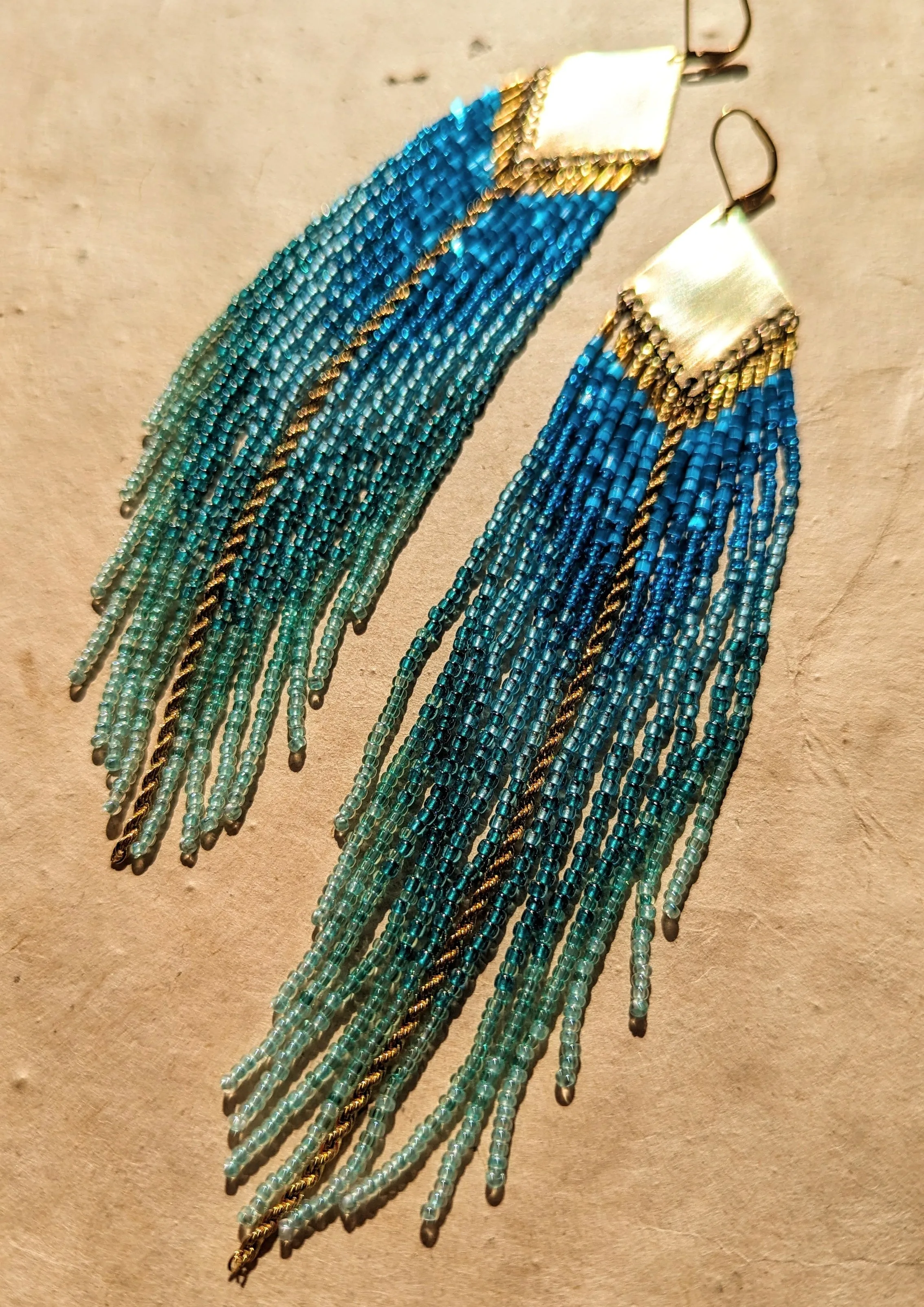 Thetis Ocean Blue Boho Beaded Earrings