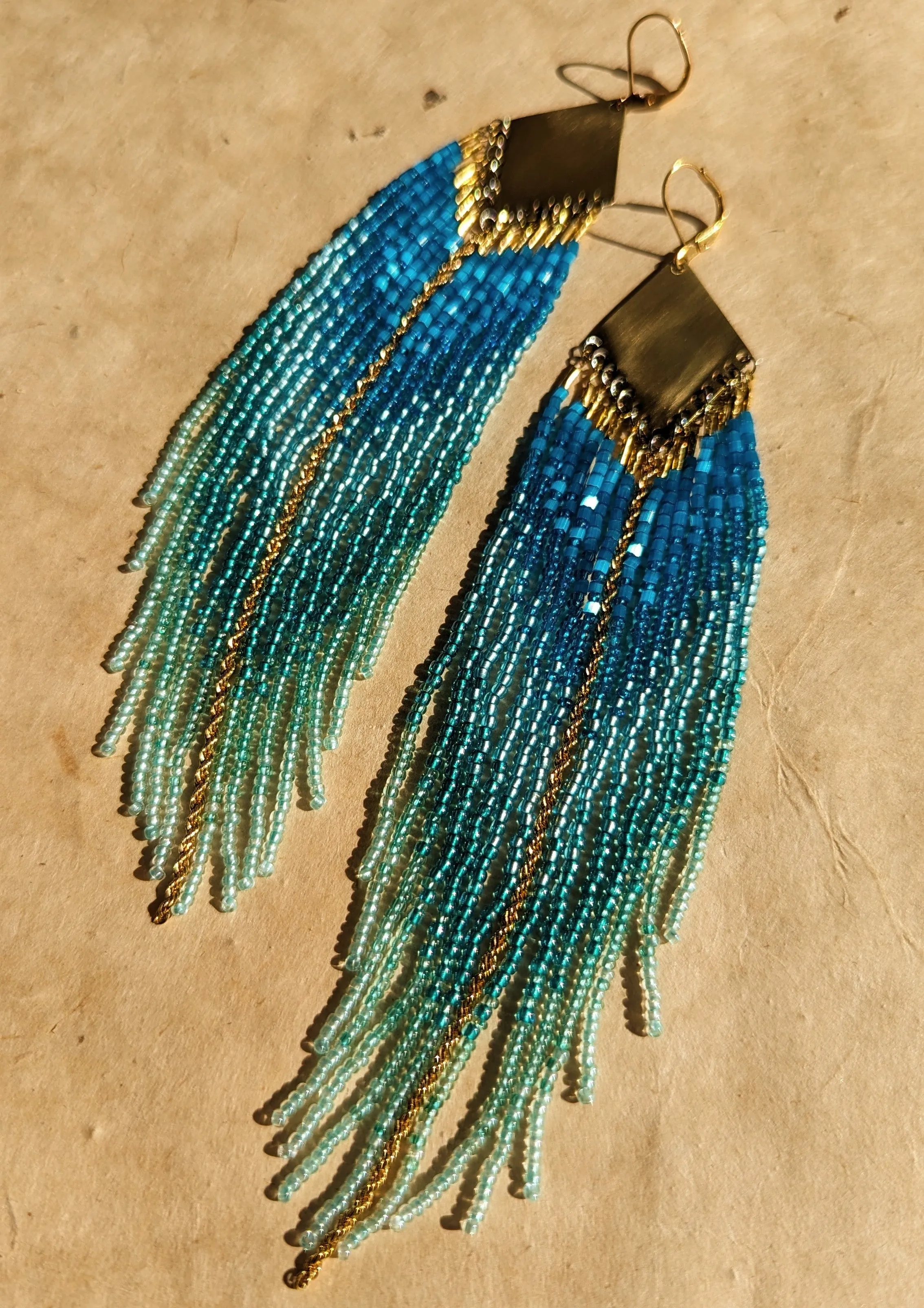 Thetis Ocean Blue Boho Beaded Earrings