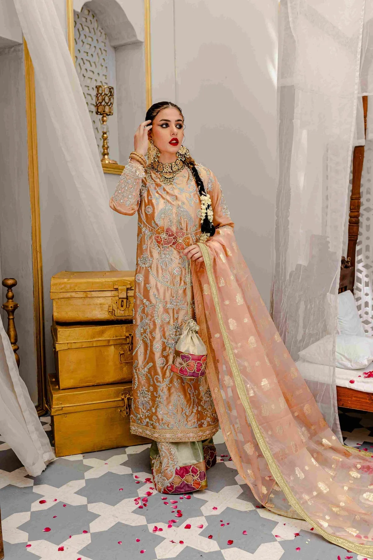 Traditional Pakistani Dress in Kameez Trouser Style