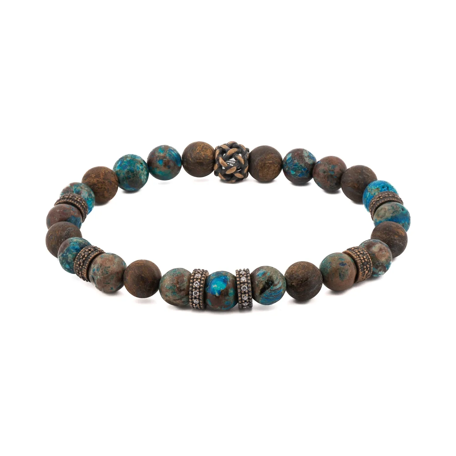 Turquoise & Diamond Good Luck Beaded Bracelet