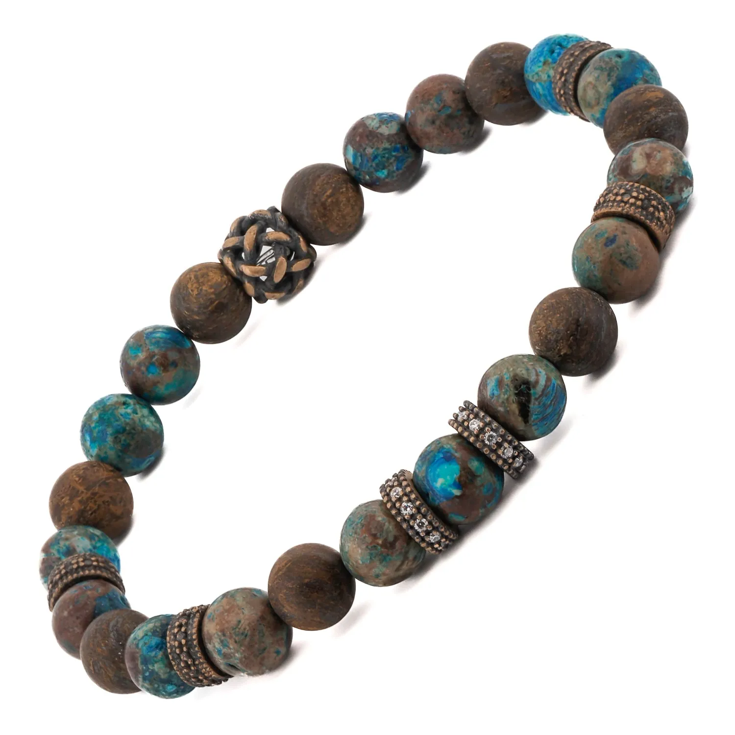 Turquoise & Diamond Good Luck Beaded Bracelet