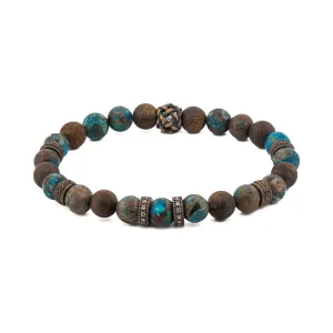 Turquoise & Diamond Good Luck Beaded Bracelet