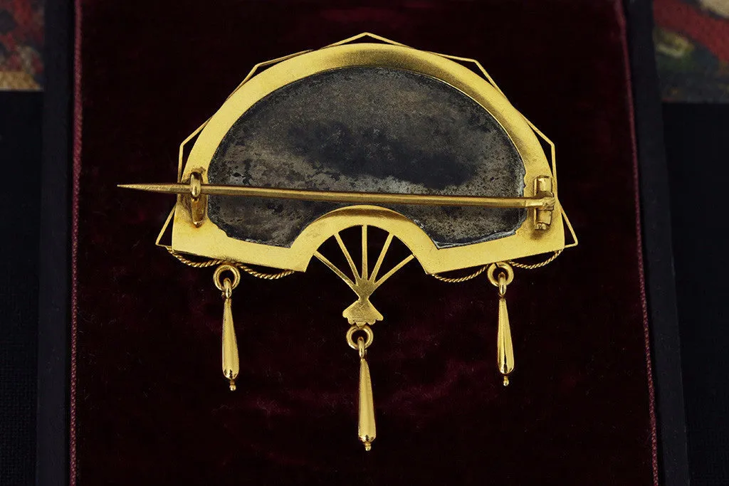 Victorian Rutilated Quartz Fan Brooch