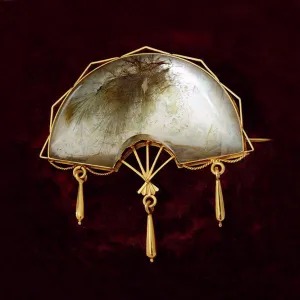 Victorian Rutilated Quartz Fan Brooch