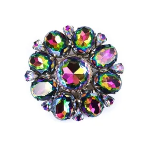 Vintage Heliotrope Rhinestone Medallion Brooch